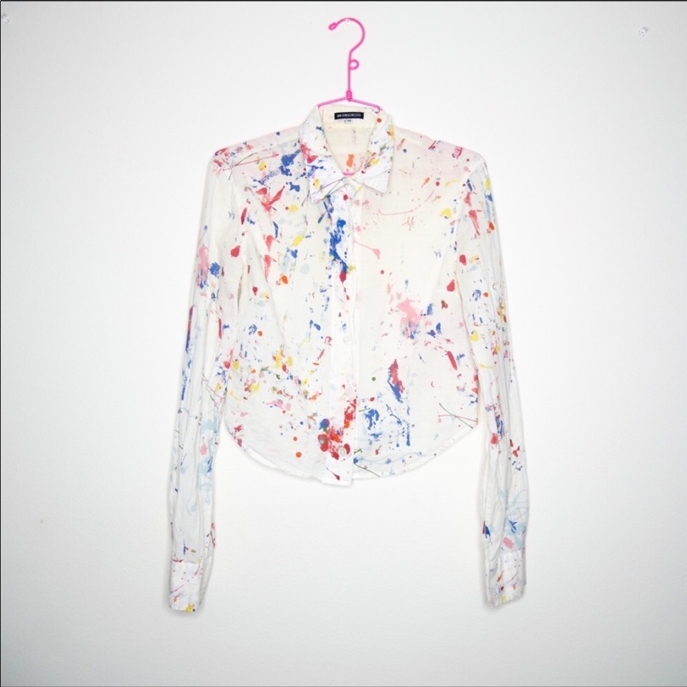 Rad Ann Demulemeester paint splatter top s/s 2006